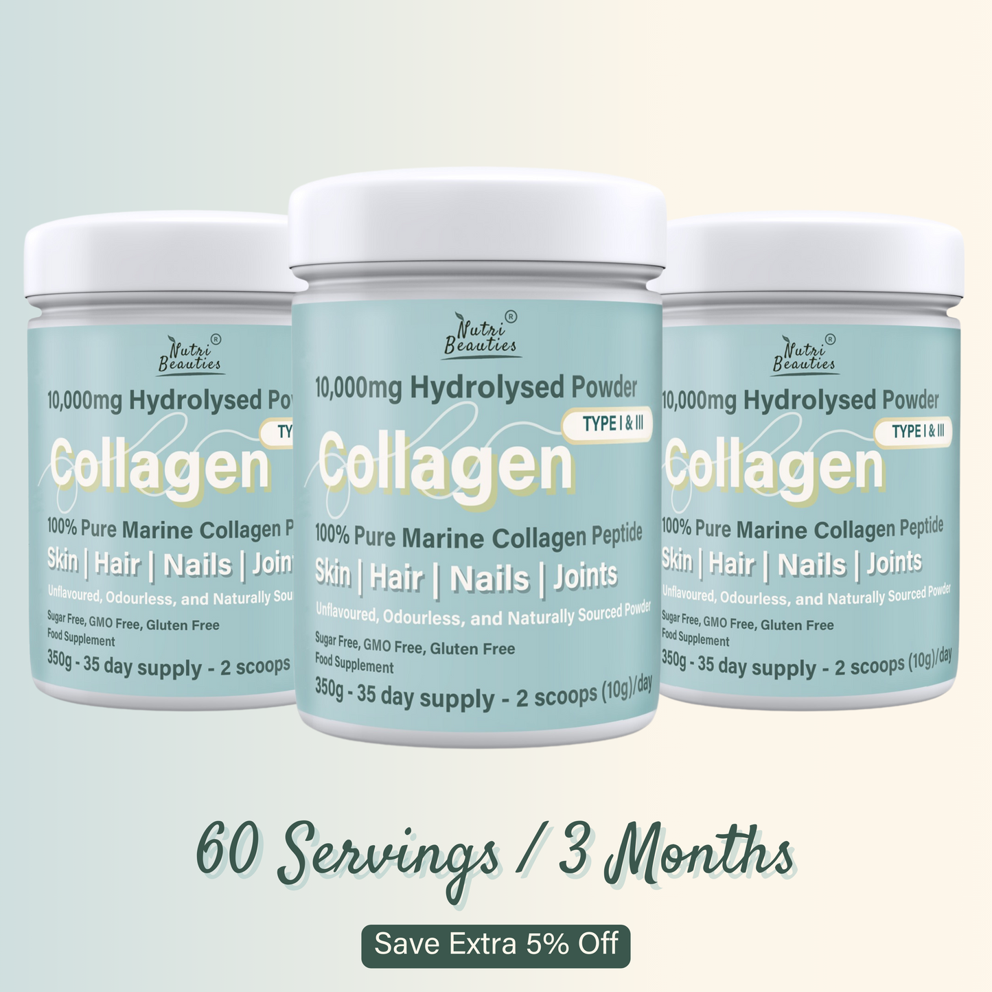 Pure Marine Collagen Peptides Powder 10,000Mg