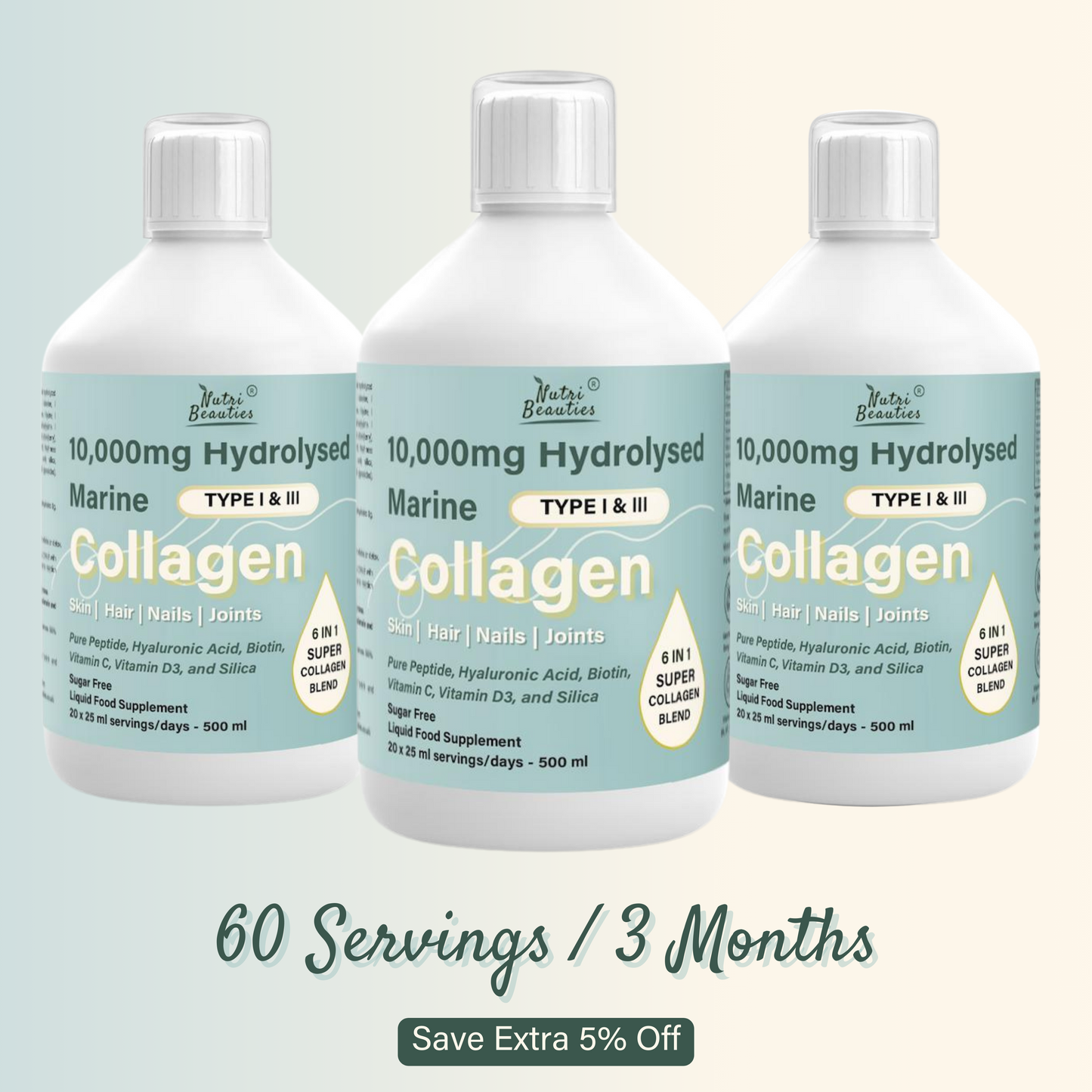 6-in-1 Hydrolysed Marine Collagen 10,000Mg