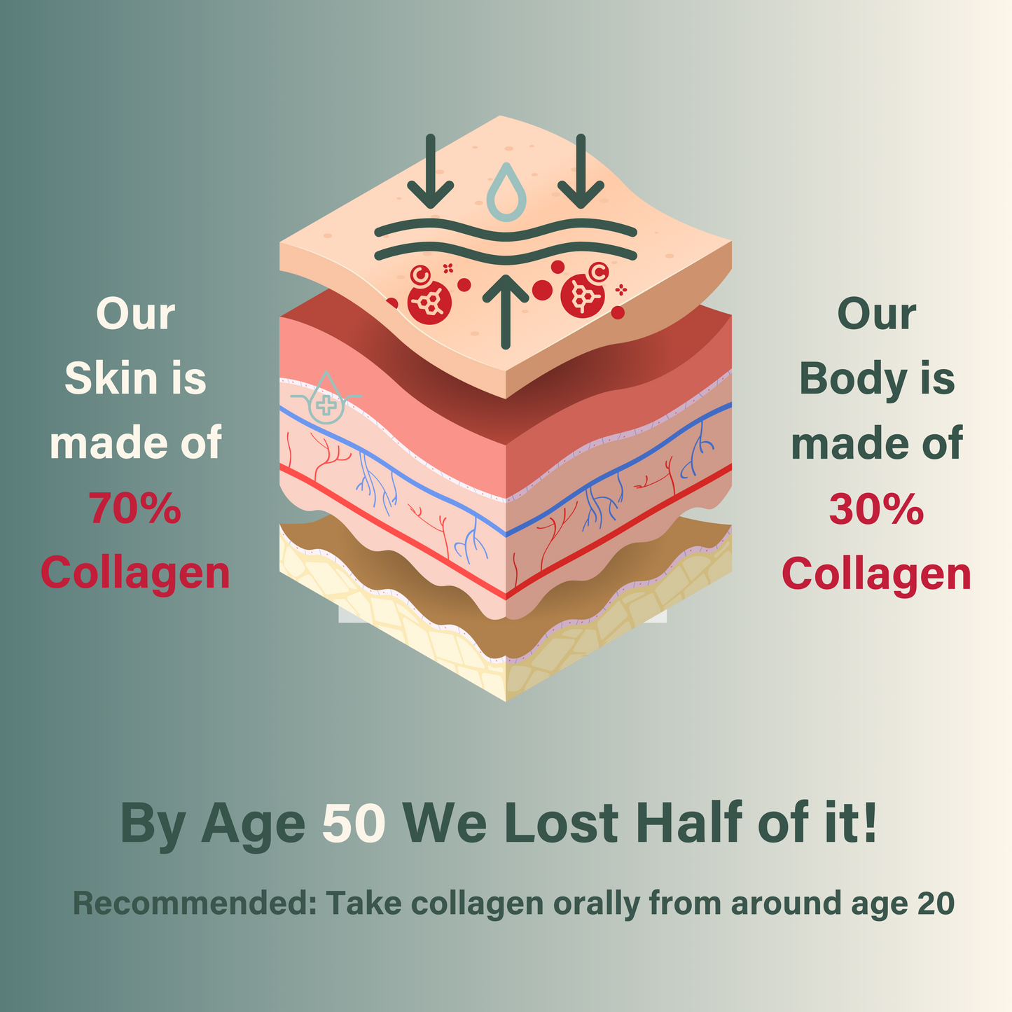 12,500mg Hydrolysed Marine Collagen PLUS Zinc & Retinol
