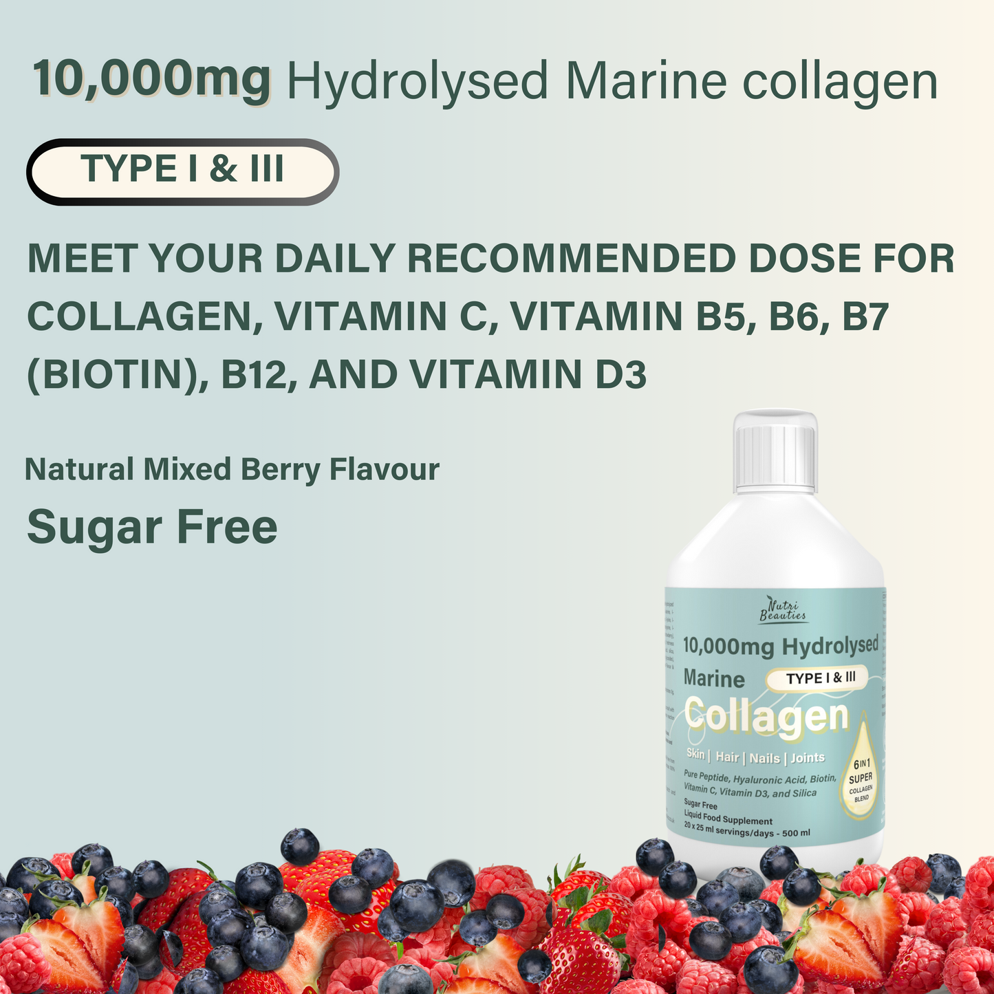 Nutri Beauties 6-in-1 Hydrolysed Marine Collagen 10,000Mg